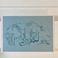 「犬（青）」Mariya Suzuki スケッチプリント