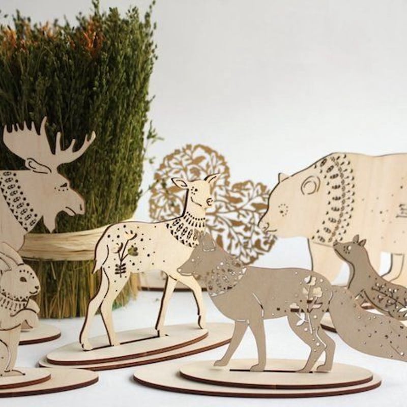 リトアニア製 木製 アニマルオーナメント 《くま》 | Nord DECO