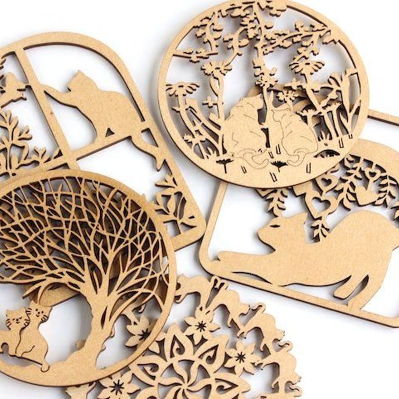 デビルメイクライ　コースター　木製 リトアニア製 木製コースター ラウンド 《猫の背中》O-89 | Nord DECO