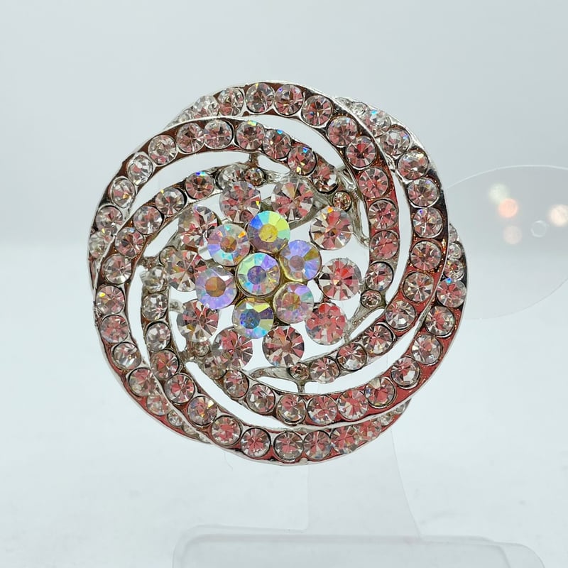 渦巻きのブローチ (フランス製)クリア/ゴールド/グレー35101-40-801