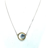 フランス製　シルバーネックレス グレー／アクアミント23482-01-515