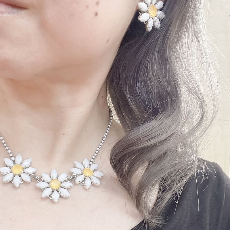 マーガレットネックレス(イギリス製)お揃いのイヤリング有り 24291-01