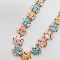 カラーキュービックジルコニアネックレス　85781-15-799