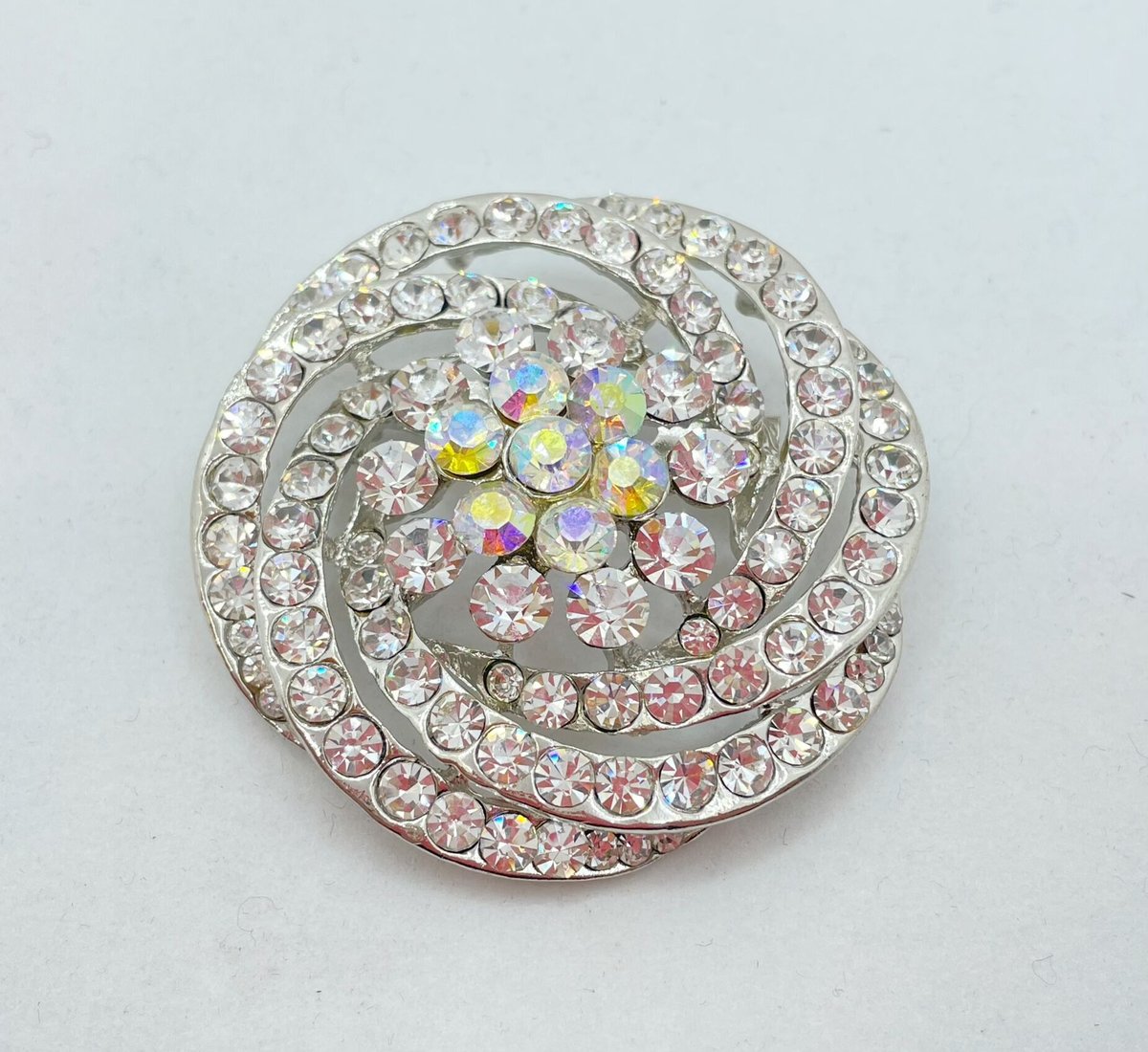 渦巻きのブローチ (フランス製)クリア/ゴールド/グレー35101-40-801