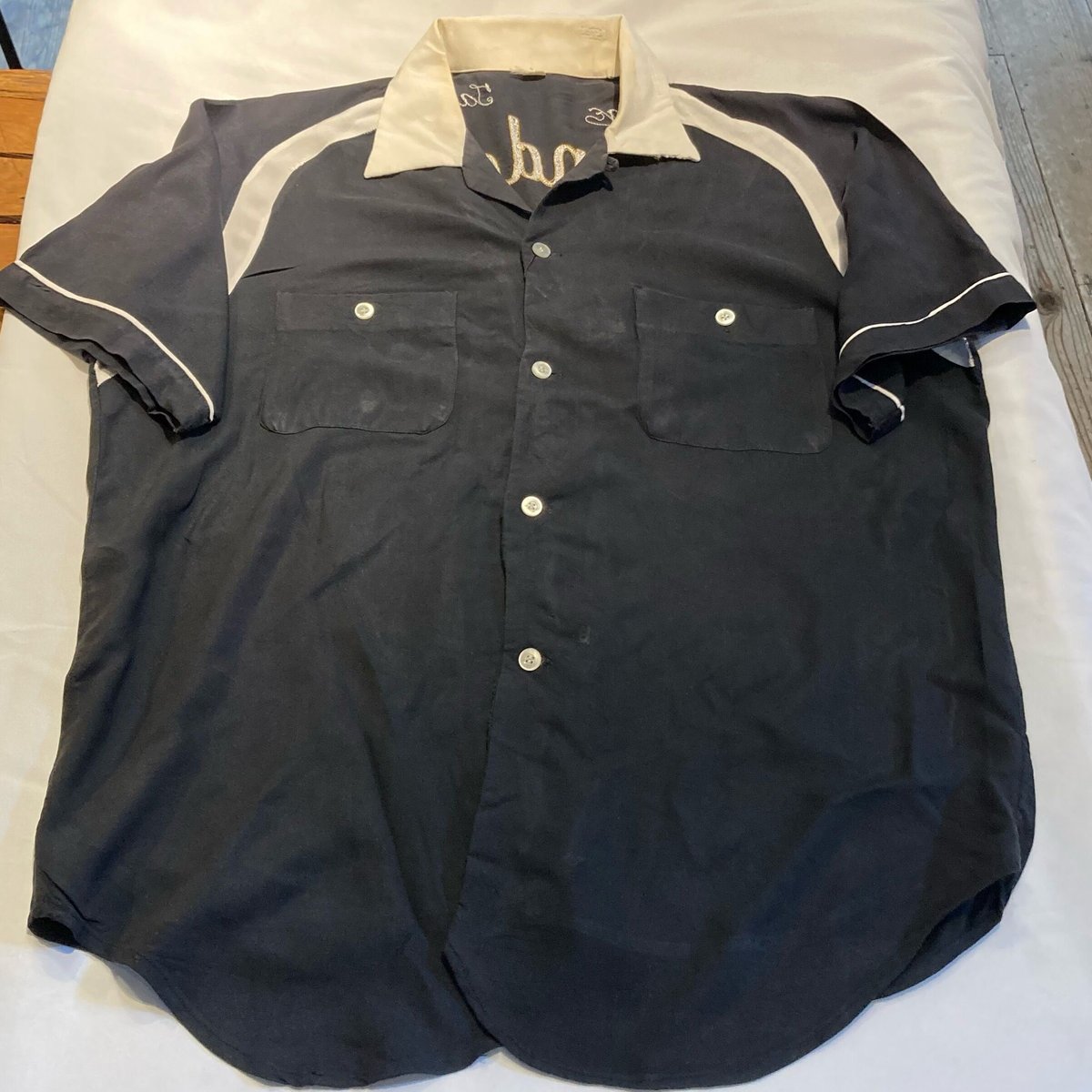 ヴィンテージ　ボウリングシャツ　ボーリングシャツ　ビンテージ　50s 黒　M 50s 60s ヴィンテージ ボーリングシャツ 黒 レーヨン ダイヤ柄