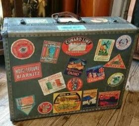 ヴィンテージ　レザー　トランク　ステッカー 30s vintage ヴィンテージ トランク ステッカー | 旅する古着屋