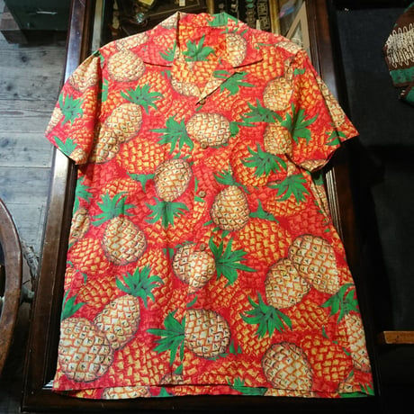50s vintage cotton hawaiian shirt aloha ヴィンテージ ハワイアン シャツ アロハ パイナップル