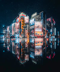 【Acrylic Print・Framed】Akihabara Reflection【A2・Signed】