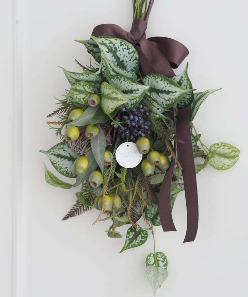 おまとめ☆Swag#215 green & natural 縦型 スワッグ①