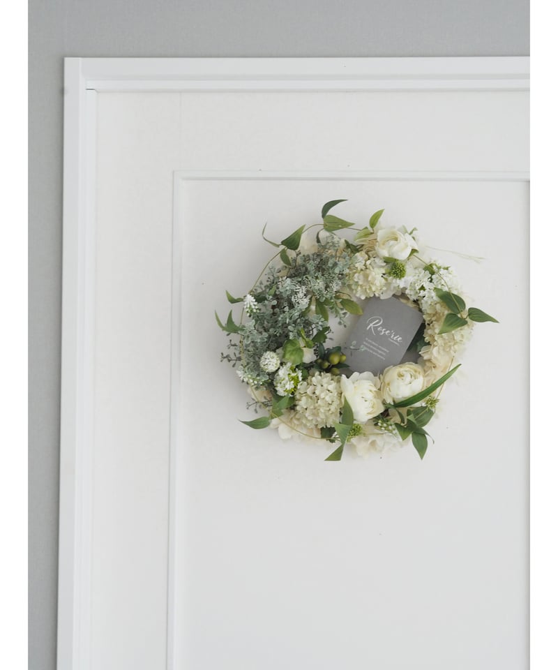 White×Green Wreath【完成品】 | ROSE'RIE