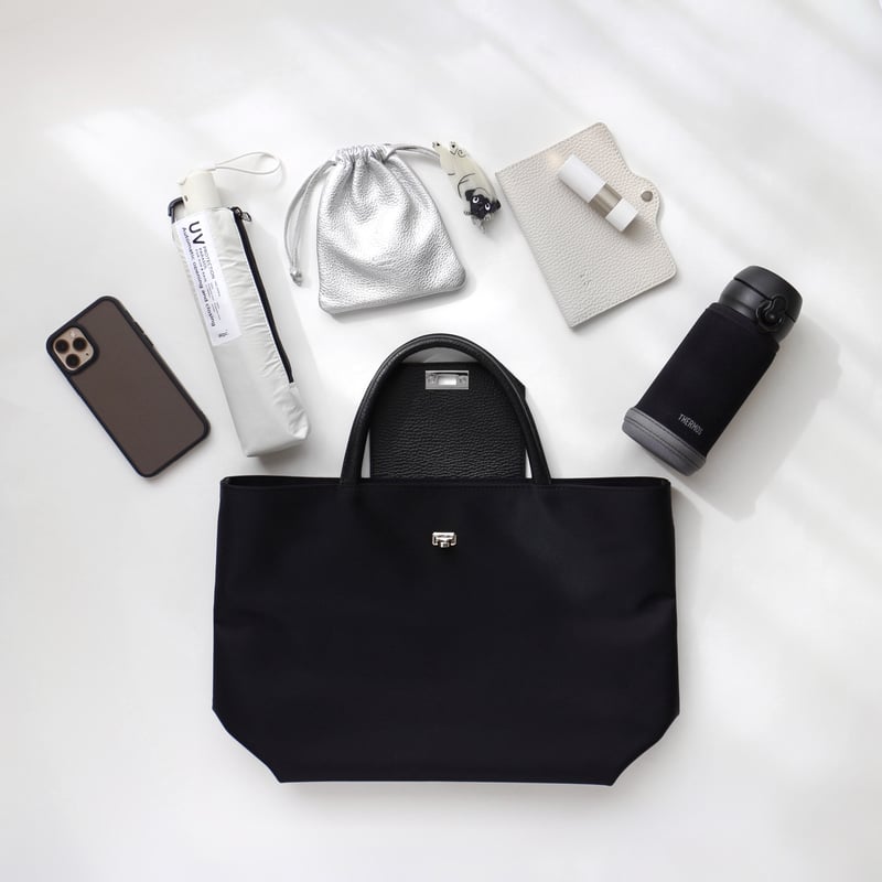 𝑟𝑖𝑐ℎ𝑒𝑠𝑠𝑒トートS】 ブラック×シルバー金具 | CHARME