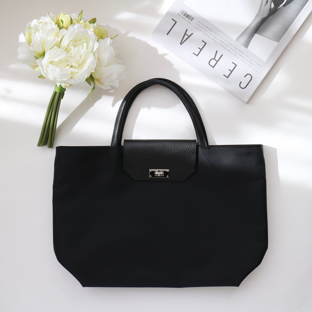 𝑟𝑖𝑐ℎ𝑒𝑠𝑠𝑒トートM】 ブラック×シルバー金具 | CHARME 𝑟𝑖𝑐ℎ𝑒𝑠𝑠𝑒トートM】 ブラック×シルバー金具 | CHARME