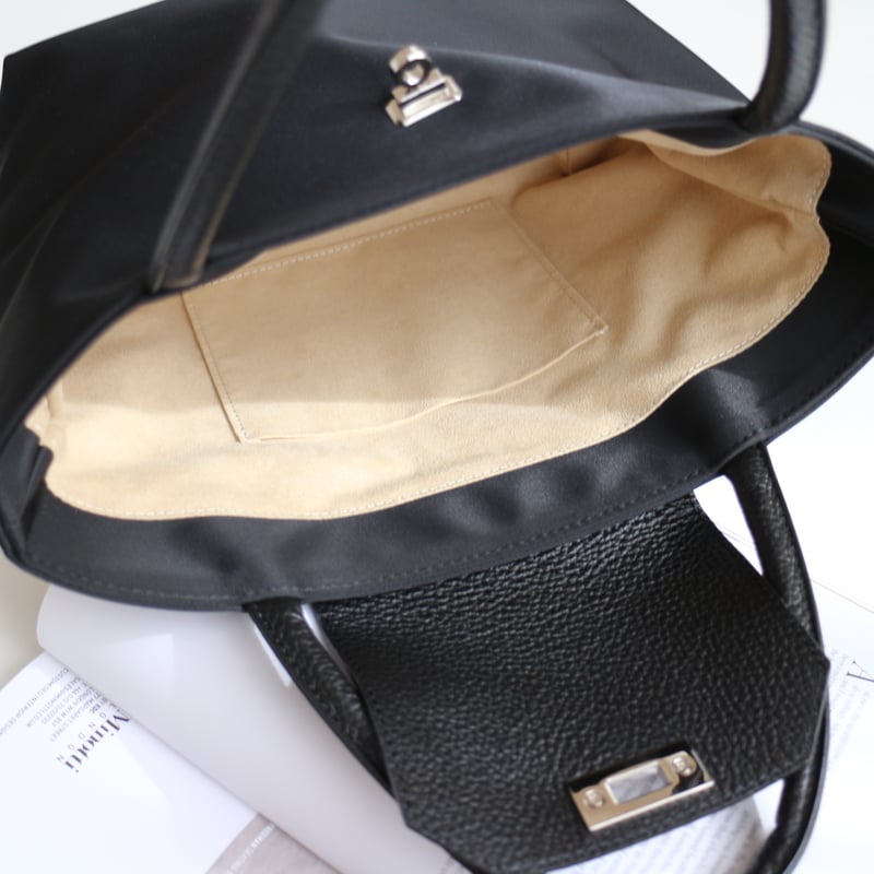 𝑟𝑖𝑐ℎ𝑒𝑠𝑠𝑒トートS】 ブラック×シルバー金具 | CHARME
