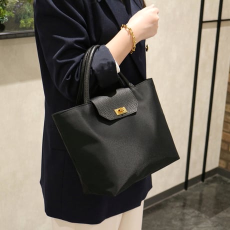 【 𝑟𝑖𝑐ℎ𝑒𝑠𝑠𝑒トートS】  ブラック×ゴールド金具