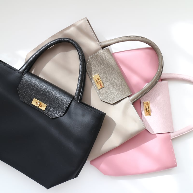 𝑟𝑖𝑐ℎ𝑒𝑠𝑠𝑒トートS】 グレージュ×シルバー金具 | CHARME 