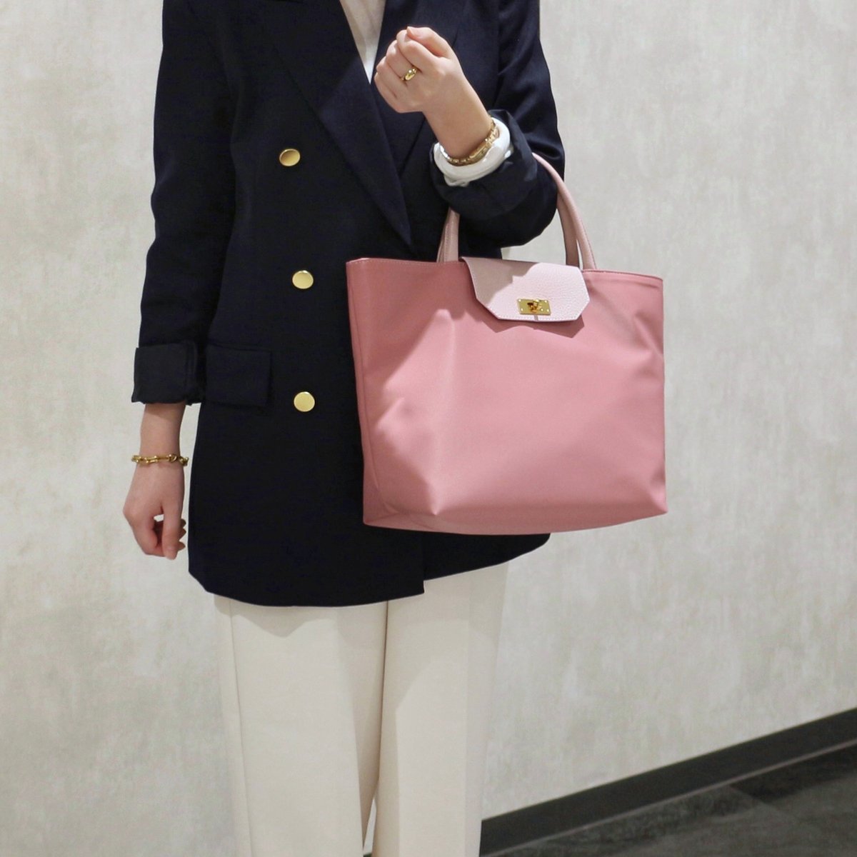 𝑟𝑖𝑐ℎ𝑒𝑠𝑠𝑒トートM】 ピンク×ゴールド金具 | CHARME