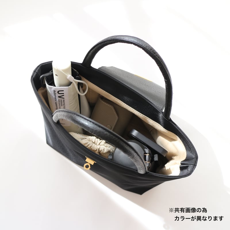 𝑟𝑖𝑐ℎ𝑒𝑠𝑠𝑒トートS】 グレージュ×シルバー金具 | CHARME 