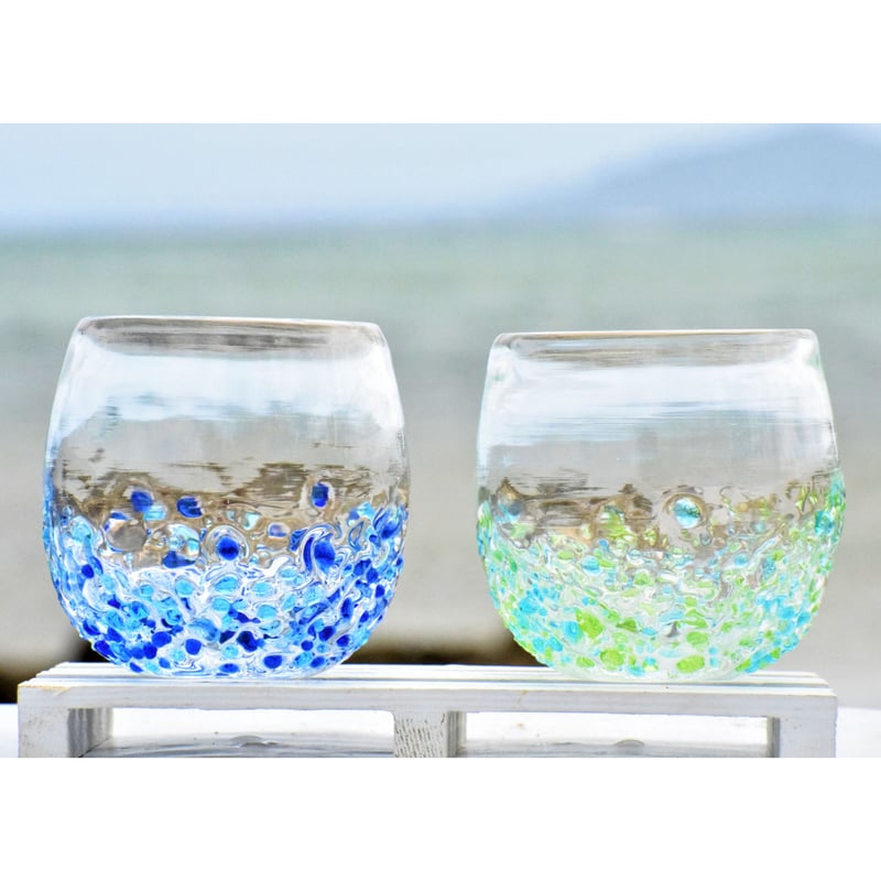つぶつぶ丸グラス（青系） | てぃだ工房 Online Store