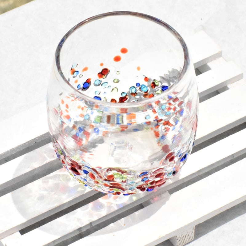 つぶつぶ丸グラス（オレンジ系） | てぃだ工房 Online Store