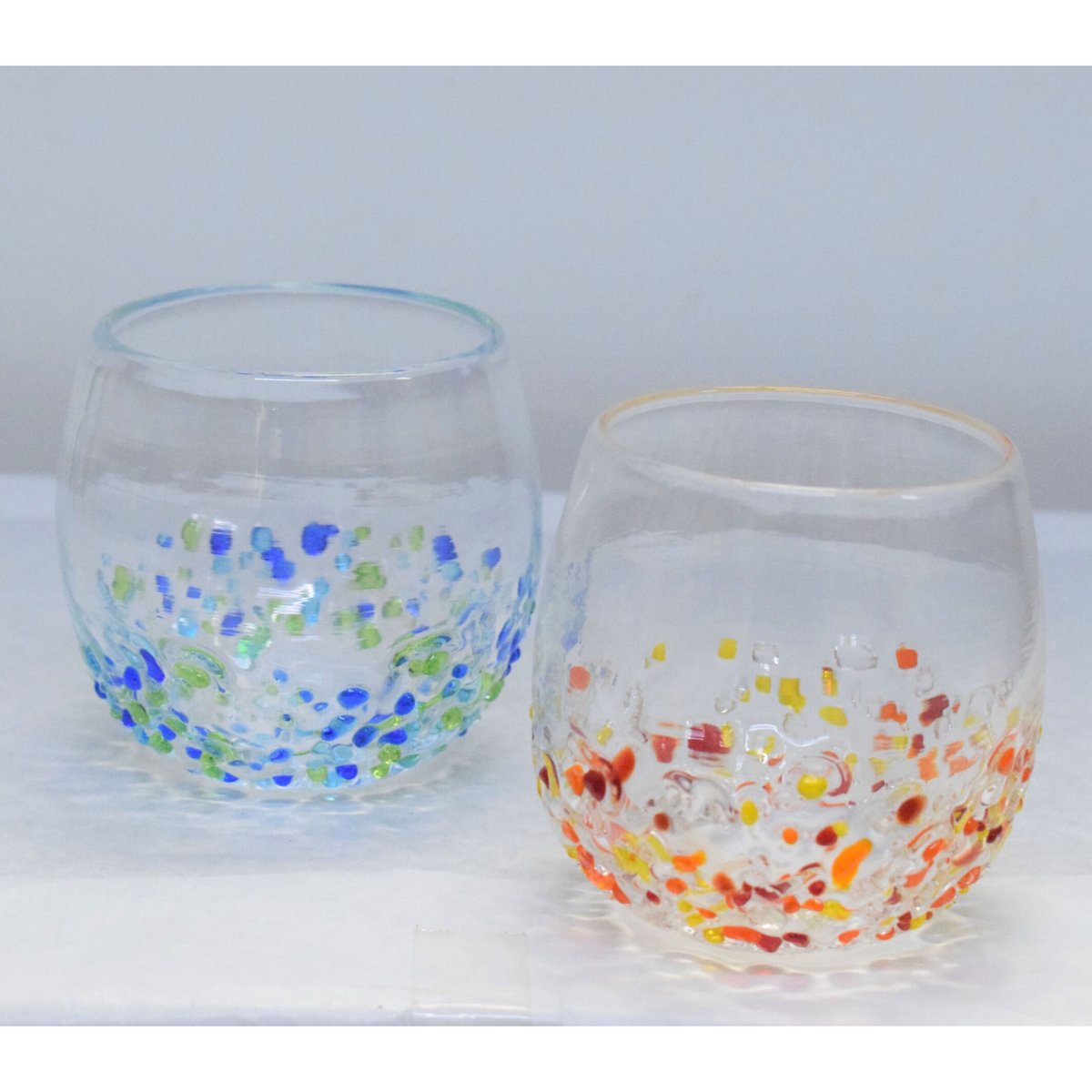 つぶつぶ丸グラスセット（青系・オレンジ系） | てぃだ工房 Online Store