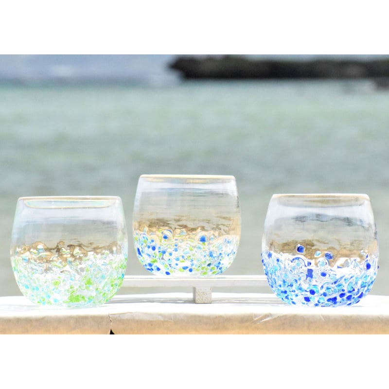つぶつぶ丸グラス（青系） | てぃだ工房 Online Store