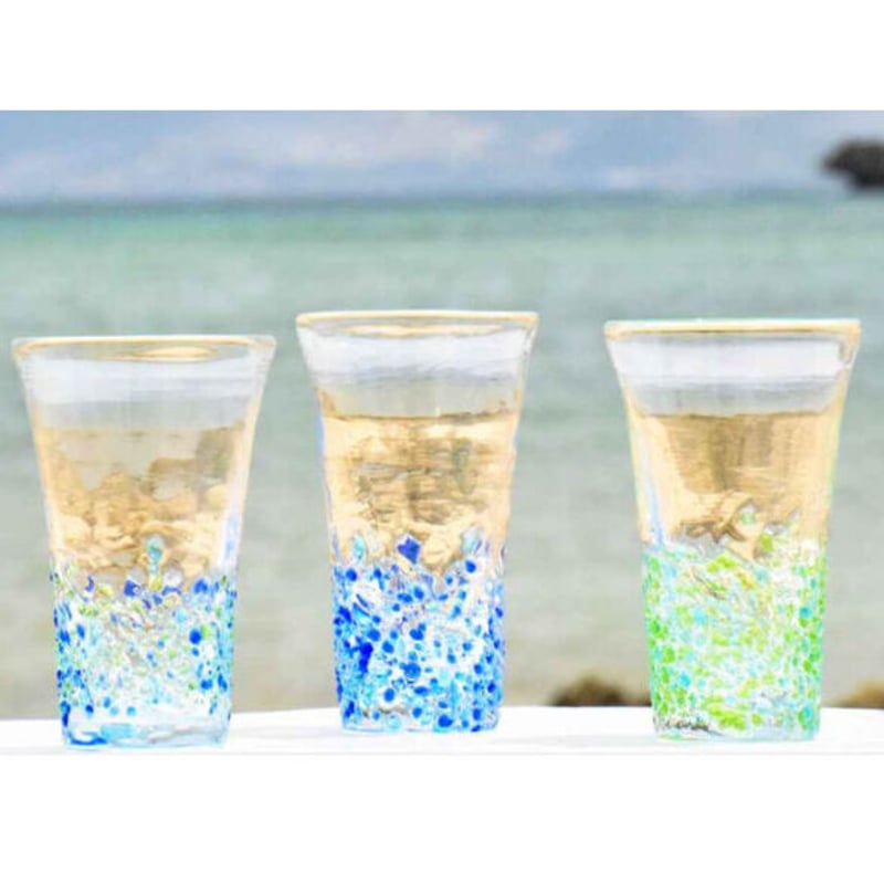 200ccつぶつぶビアグラス（青系） | てぃだ工房 Online Store