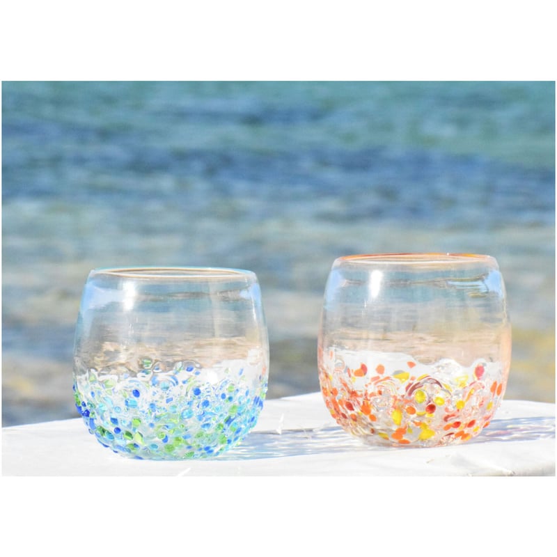 つぶつぶ丸グラス（オレンジ系） | てぃだ工房 Online Store