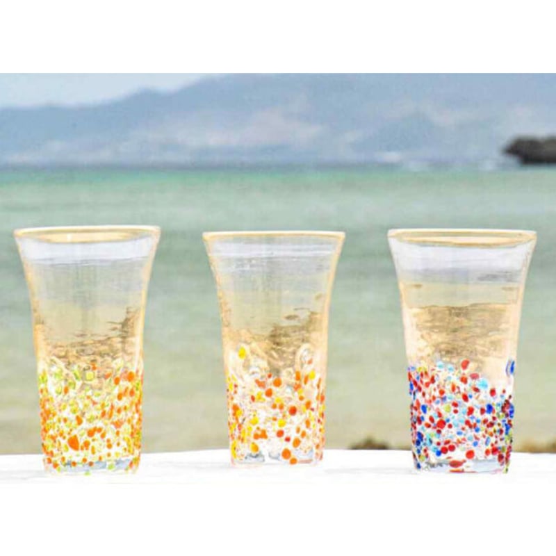 200ccつぶつぶビアグラス（オレンジ系） | てぃだ工房 Online Store