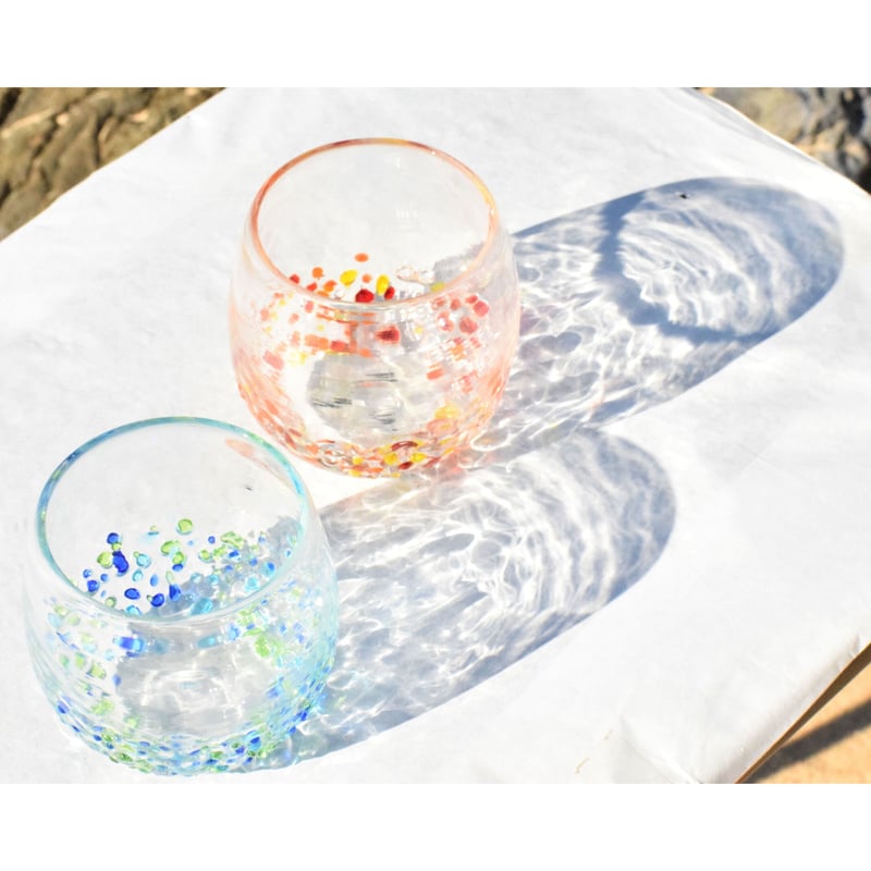 つぶつぶ丸グラスセット（青系・オレンジ系） | てぃだ工房 Online Store