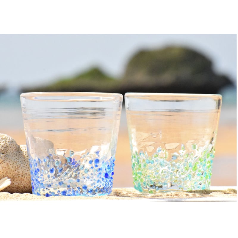 つぶつぶロックグラス（青系） | てぃだ工房 Online Store