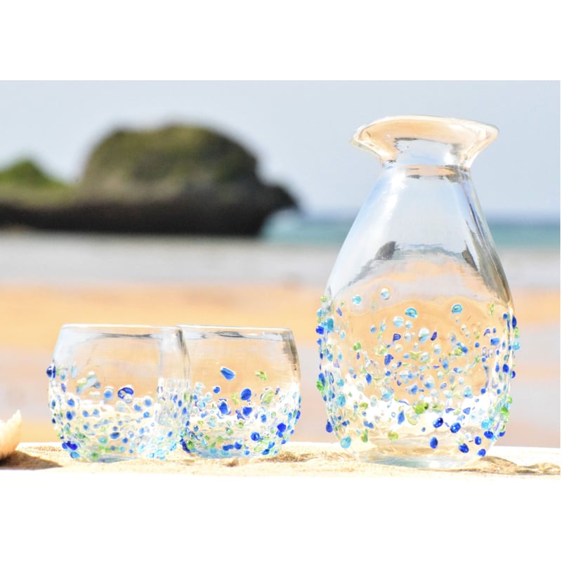 つぶつぶとっくり&ぐい呑みセット（青系） | てぃだ工房 Online Store