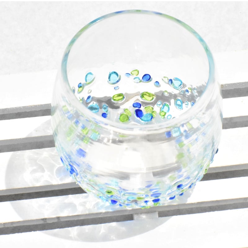 つぶつぶ丸グラス（青系） | てぃだ工房 Online Store