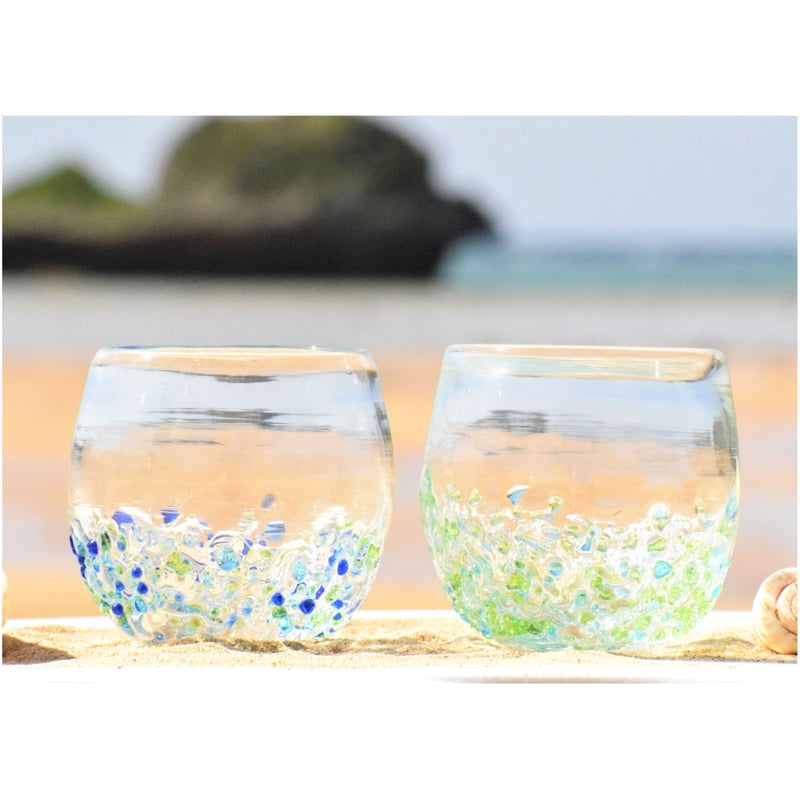 つぶつぶ丸グラス（青系） | てぃだ工房 Online Store