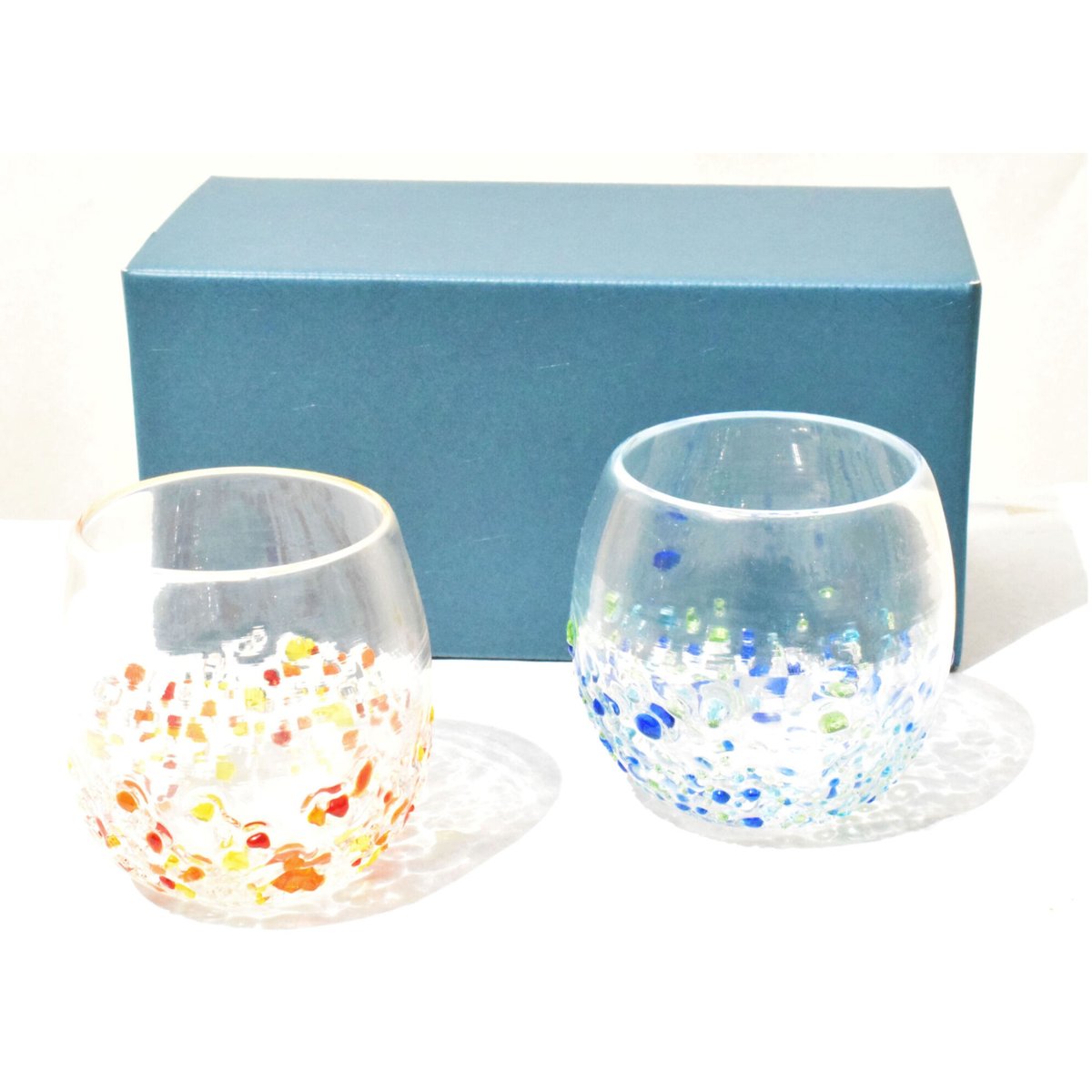 つぶつぶ丸グラスセット（青系・オレンジ系） | てぃだ工房 Online Store