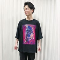 TAKAYUKI TAZAWA シルエットデザインBIG Tシャツ/BLACK