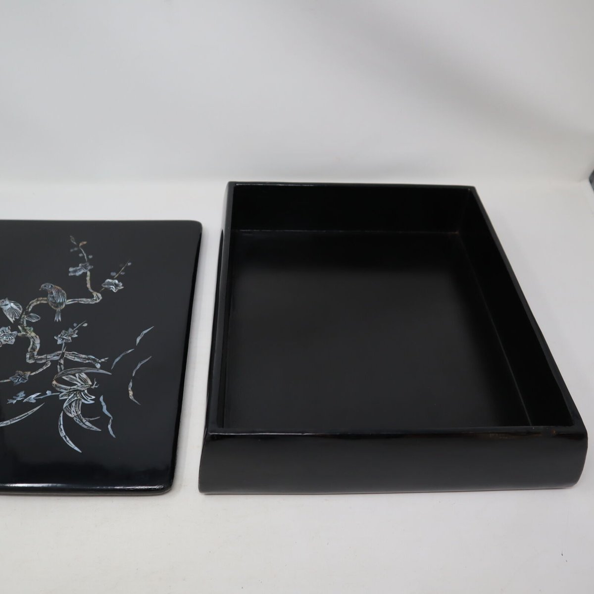 螺鈿漆器 硯箱　文箱セット 黒色 楽天市場】螺鈿 硯箱の通販