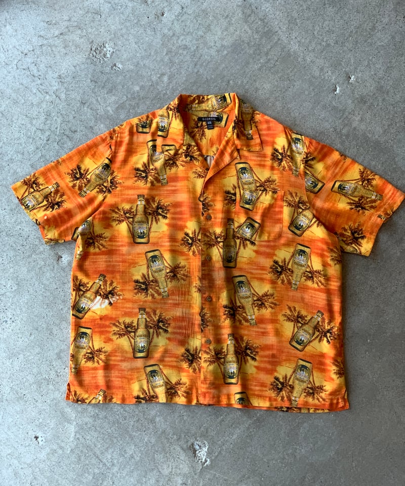 rayon aloha shirt orange | YURT
