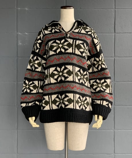 AFGHAN BlueSky co. ECUADOR KNIT with collar