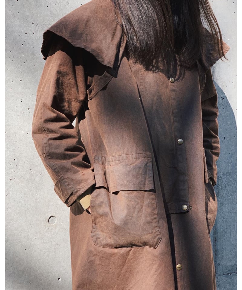 vintage oiled cotton duster coat