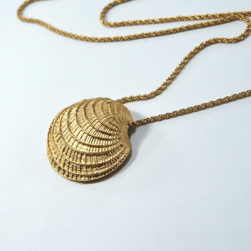 ゴールド ペンダント ネックレス シェル モチーフ 二枚貝 Trifari