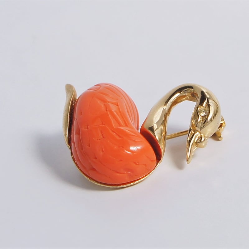 白鳥 スワン ブローチ 西ドイツ ヴィンテージ アンティーク Tyrr