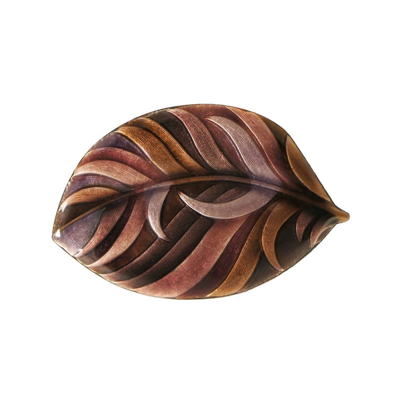 日本製 七宝焼 三彩 南洋木葉 ブローチ 七宝焼き KB00027 | Tyrr