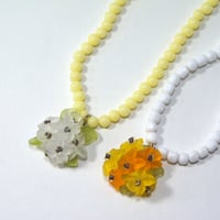 西ドイツヴィンテージ 紫陽花 ガラス ボタニカル ペンダント ネックレス Tyrr　AN00040