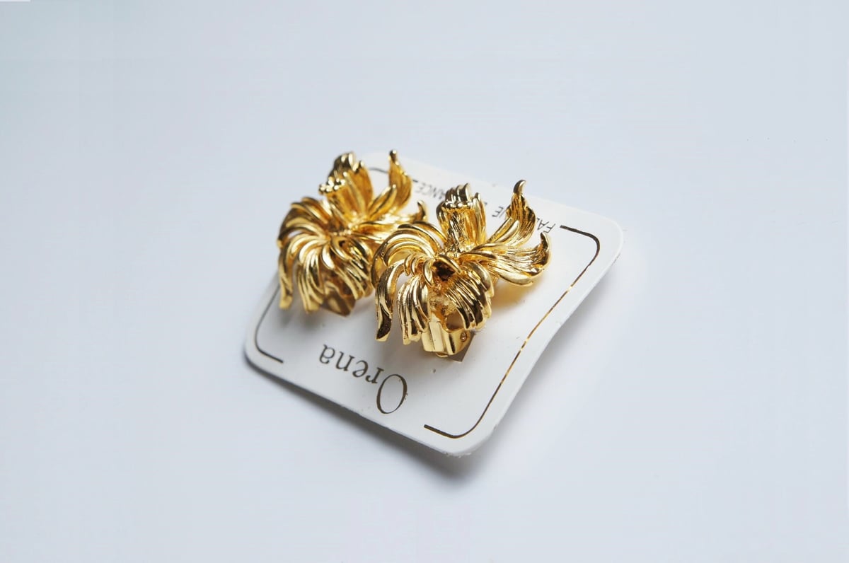 ORENA オレナ 大きなフラワー イヤリング Orena フランスヴィンテージ