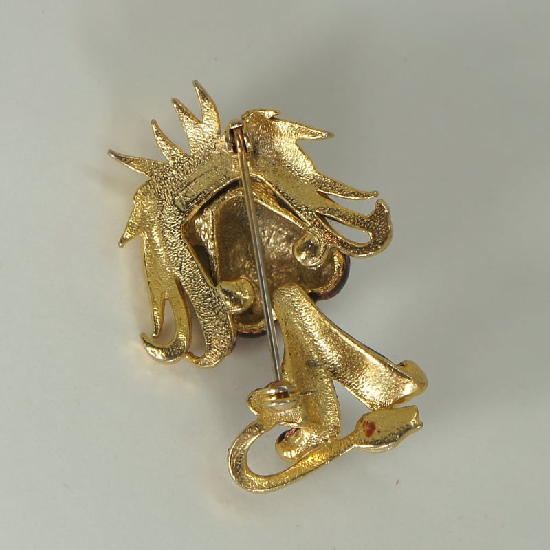 ラインストーン ブローチ SPHINX スフィンクス ライオン 犬 ブロー