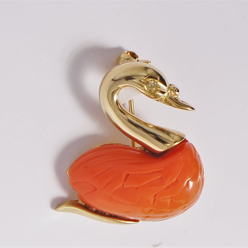 白鳥 スワン ブローチ 西ドイツ ヴィンテージ アンティーク Tyrr