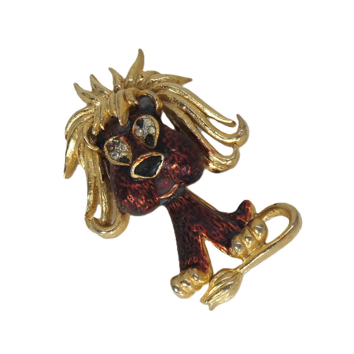 ラインストーン ブローチ SPHINX スフィンクス ライオン 犬 ブロー