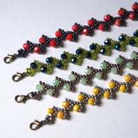 ボタニカル ブランチ ブレスレット ガラスビーズ レモンの木 オリーブの木 木苺 ブルーベリー　 AV00008