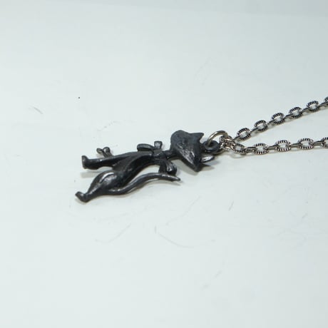 レトロ アート スケルトン フレーム ペンダント ネックレス 犬 猫ヴィンテージ アンティーク　UN00021