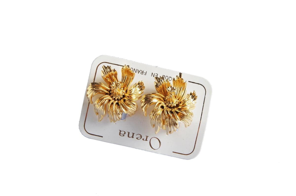 ORENA オレナ 大きなフラワー イヤリング Orena フランスヴィンテージ